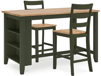 Gesthaven Counter Height Dining Table and 2 Barstools