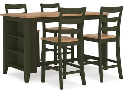 Gesthaven Counter Height Dining Table and 4 Barstools