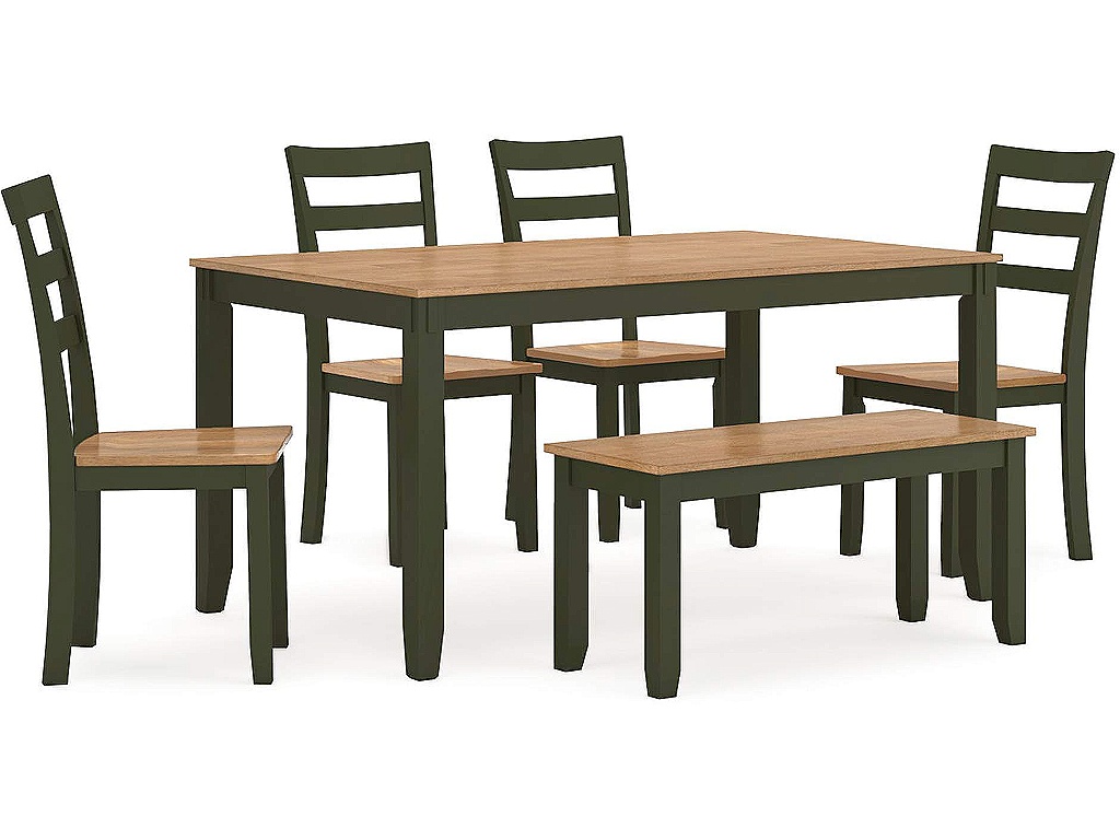 Gesthaven Dining Table with 4 Chairs and Bench (Set of 6) - main image