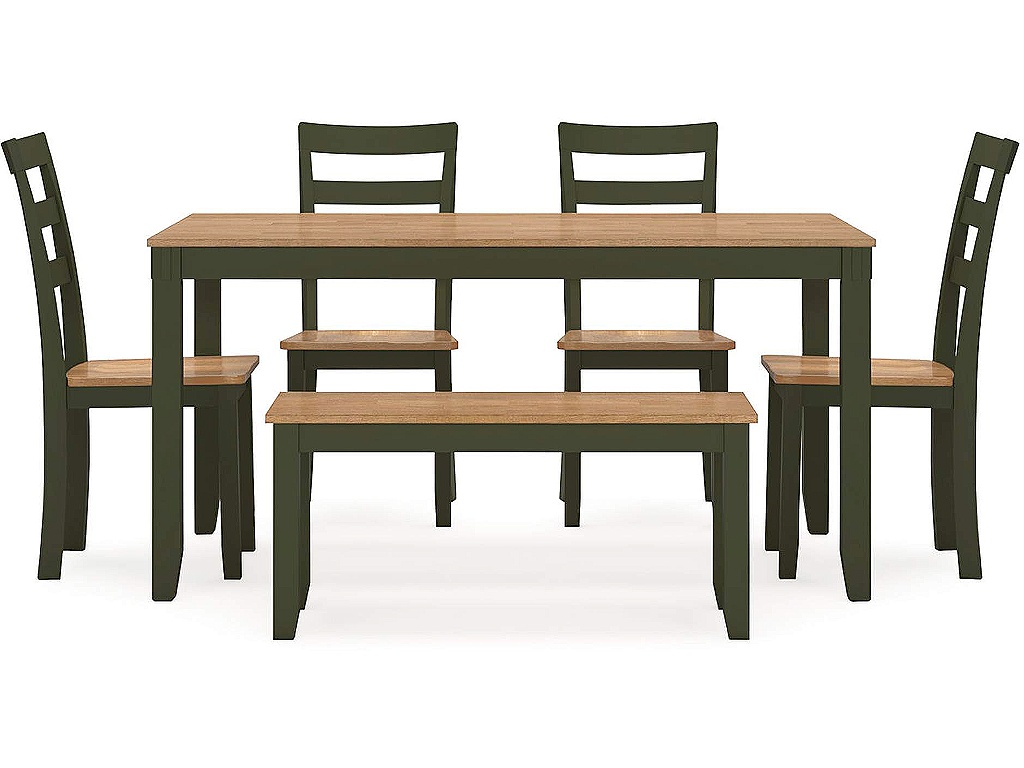 Gesthaven Dining Table with 4 Chairs and Bench (Set of 6) - image 2