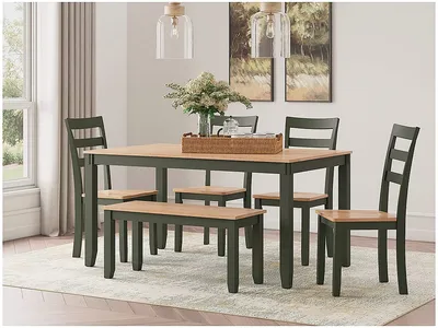Gesthaven Dining Table with 4 Chairs and Bench (Set of 6) - Alternative View