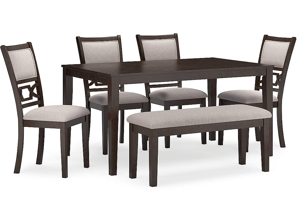 Langwest Dining Table and 4 Chairs and Bench (Set of 6) - main image