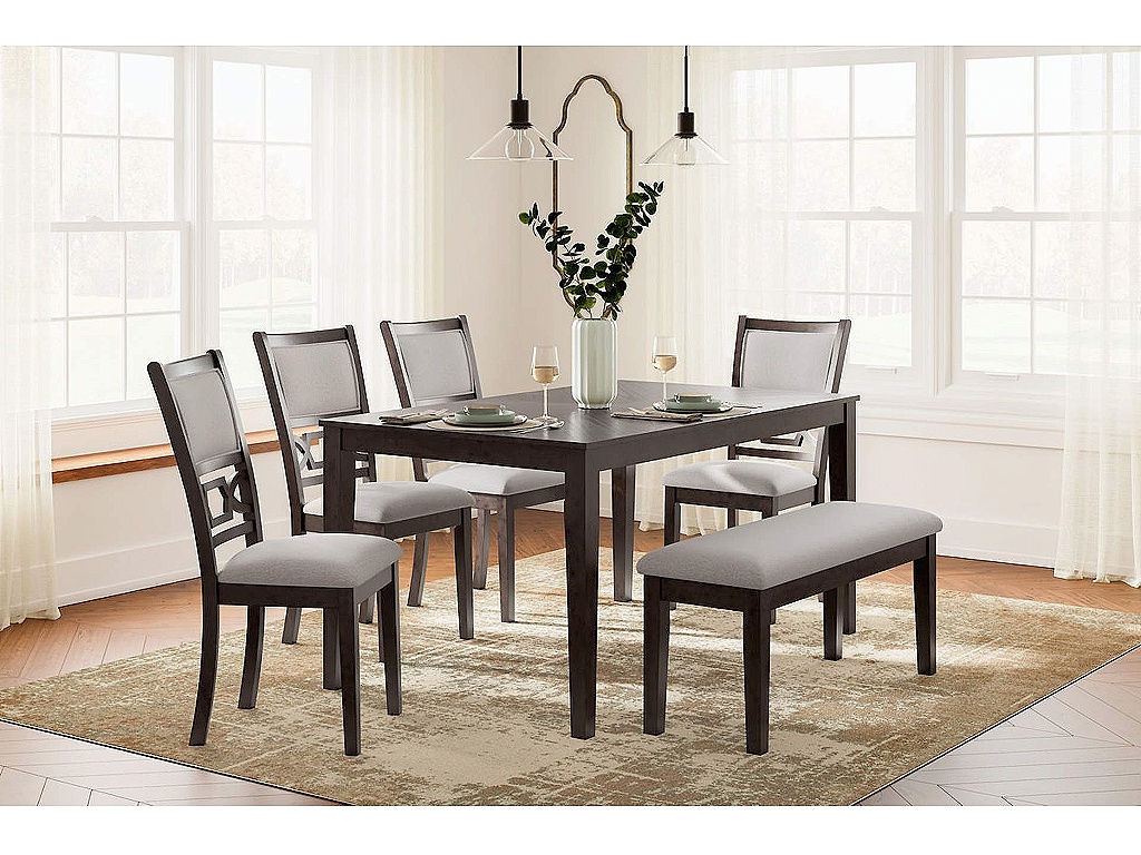 Langwest Dining Table and 4 Chairs and Bench (Set of 6) - image 1
