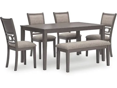 Wrenning Dining Table and 4 Chairs and Bench (Set of 6)