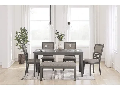 Wrenning Dining Table and 4 Chairs and Bench (Set of 6)