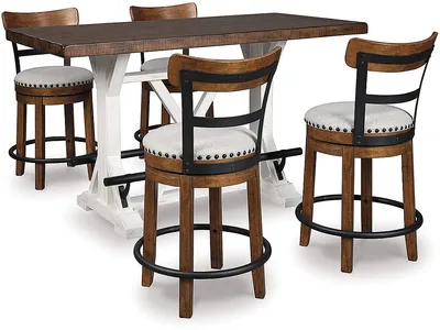 Valebeck Counter Height Dining Table and 4 Barstools