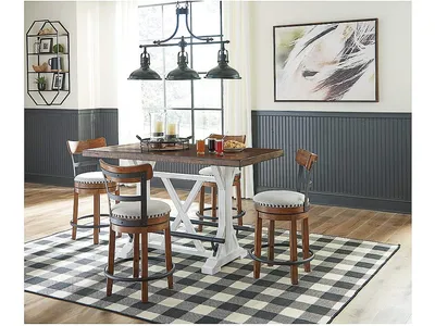 Valebeck Counter Height Dining Table and 4 Barstools