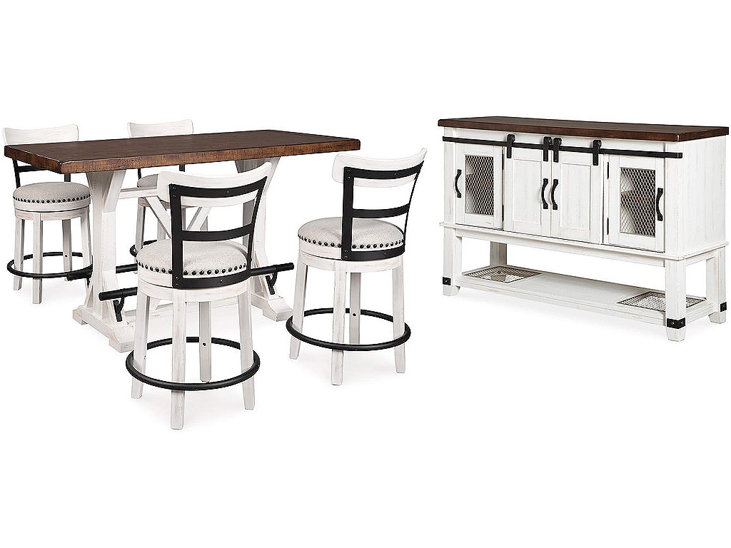 Valebeck Counter Height Dining Table, 4 Barstools and Server - image 1