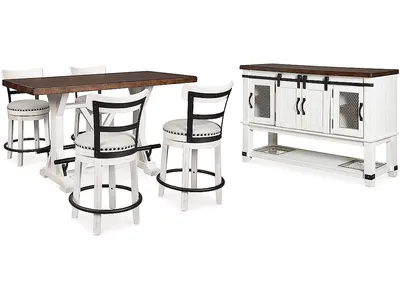 Valebeck Counter Height Dining Table, 4 Barstools and Server - Alternative View