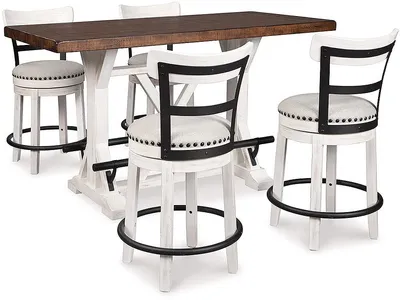 Valebeck Counter Height Dining Table and 4 Barstools