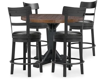 Valebeck Counter Height Table and 4 Barstools