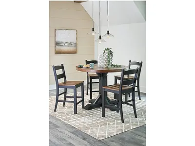 Valebeck Counter Height Dining Table and 4 Barstools