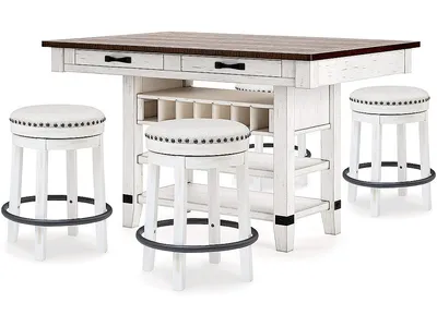 Valebeck Counter Height Dining Table and 4 Barstools