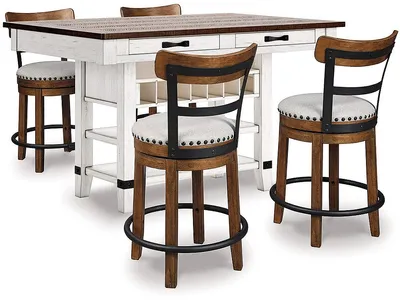 Valebeck Counter Height Dining Table and 4 Barstools