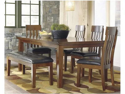 Ralene Dining Table and 4 Chairs and Bench