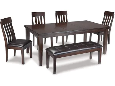 Haddigan Dining Table with 4 Chairs and Bench