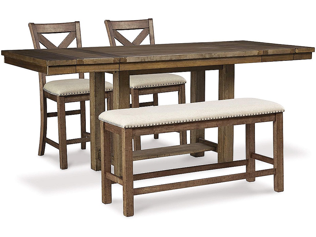Moriville Counter Height Dining Table and 2 Barstools and Bench - main image