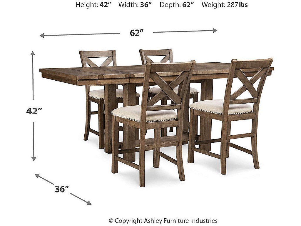Moriville Counter Height Dining Table and 4 Barstools - image 4
