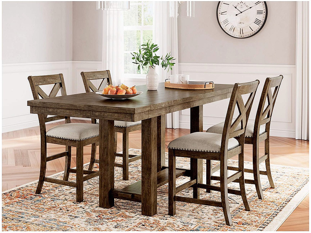 Moriville Counter Height Dining Table and 4 Barstools - main image
