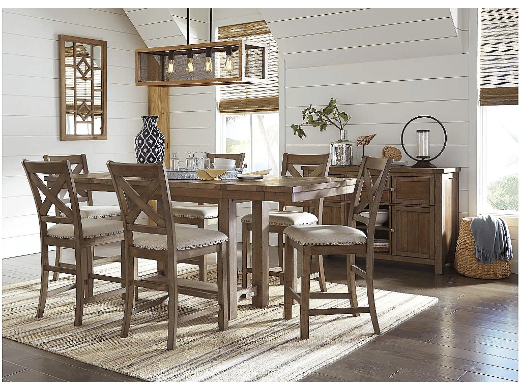 Moriville Counter Height Extension Table and 8 Barstools - image 8