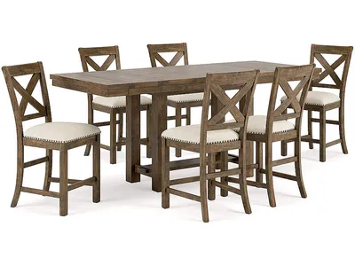 Moriville Counter Height Dining Table and 6 Barstools