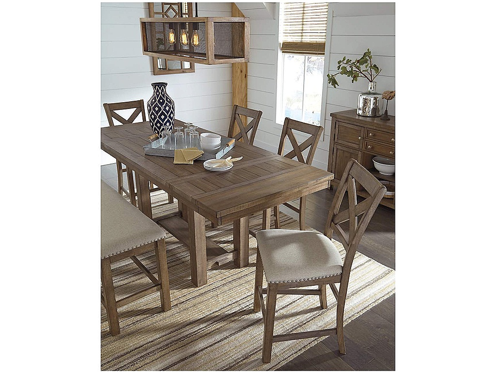 Moriville Counter Height Dining Table, 4 Barstools and Server - image 4