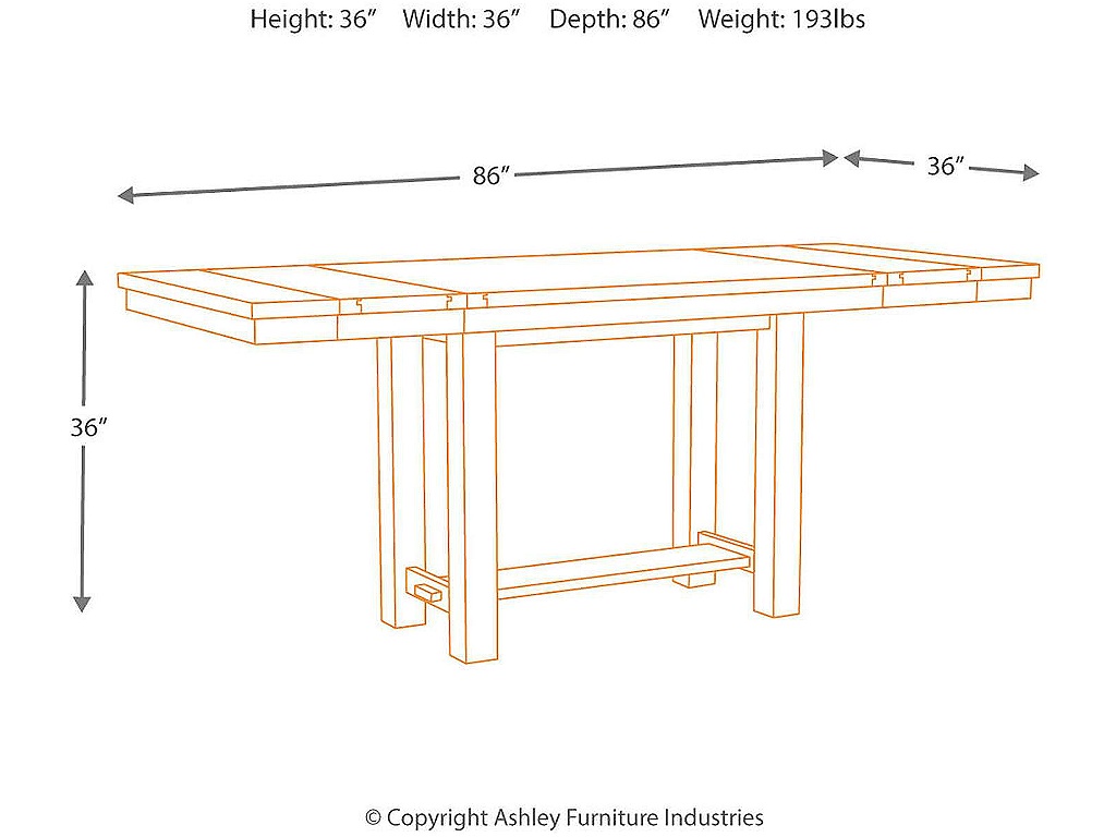 Moriville Counter Height Dining Extension Table - image 3