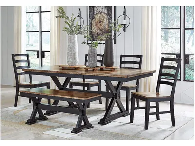 Wildenauer Dining Table, 4 Chairs and Bench