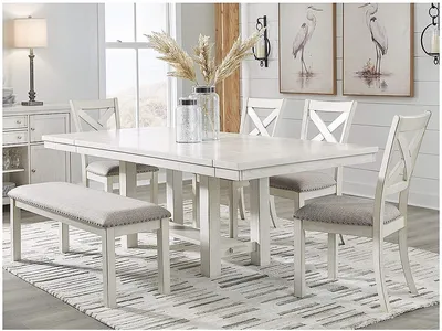Robbinsdale Dining Table, 4 Chairs and Bench