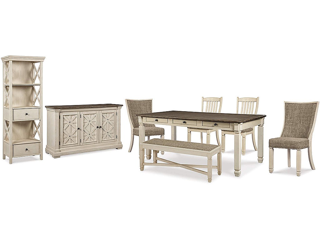Bolanburg Dining Table, 4 Chairs, Bench, Server and Display Cabinet - main image