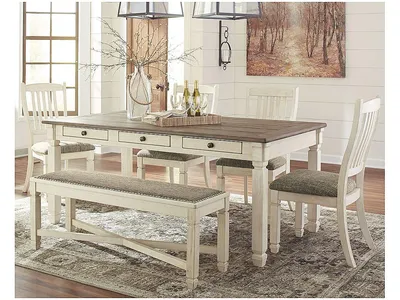 Bolanburg Dining Table with 4 Chairs and Bench