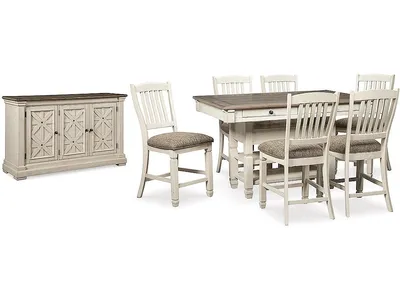 Bolanburg Counter Height Dining Table and 6 Barstools with Server