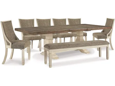 Bolanburg Dining Table, 6 Chairs and Bench