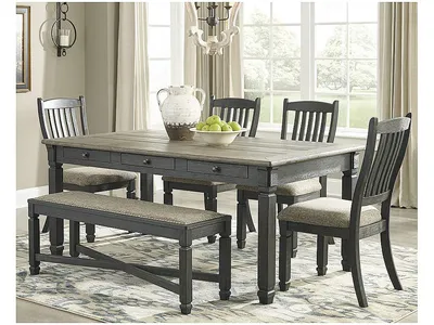 Tyler Creek Dining Table, 4 Chairs and Bench