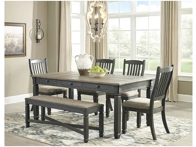 Tyler Creek Dining Table, 4 Chairs and Bench