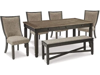 Tyler Creek Dining Table and 4 Chairs with Bench