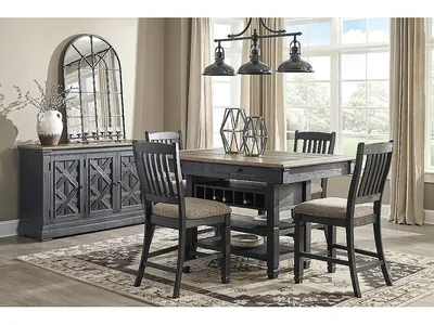Tyler Creek Counter Height Dining Table and 4 Barstools with Server