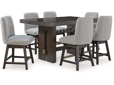 Burkhaus Counter Height Dining Table and 6 Barstools