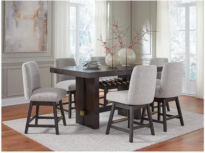 Burkhaus Counter Height Dining Table and 6 Barstools