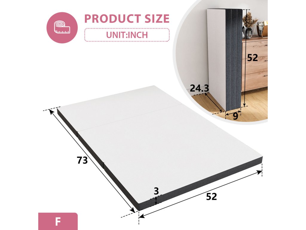 3" Full Tri-Fold Memory Foam Topper - image 7