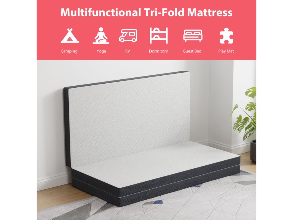 3" Queen Tri-Fold Memory Foam Topper - image 5