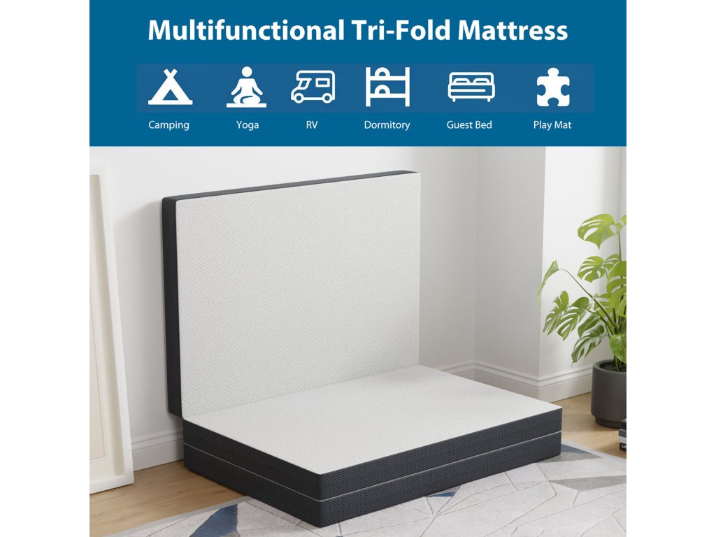 3" TXL Tri-Fold Memory Foam Topper - image 5