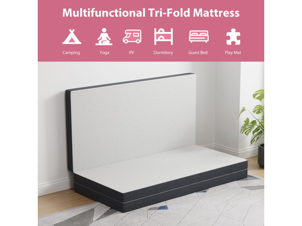 4" Full Tri-Fold Memory Foam Topper - image 5
