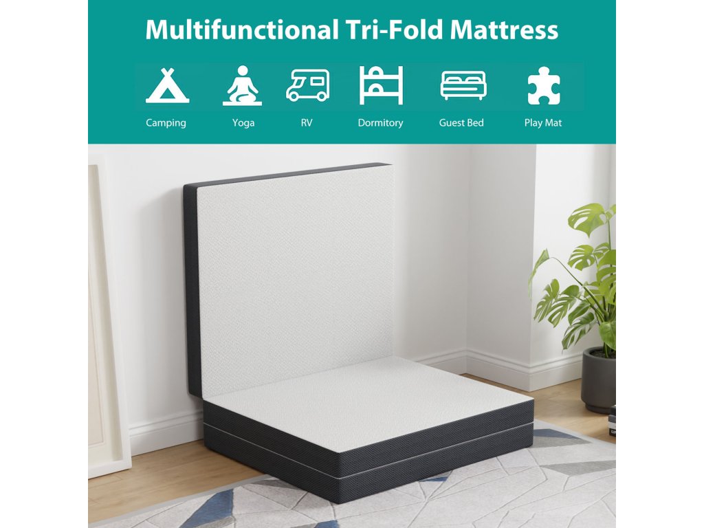 4" Queen Tri-Fold Memory Foam Topper - image 5