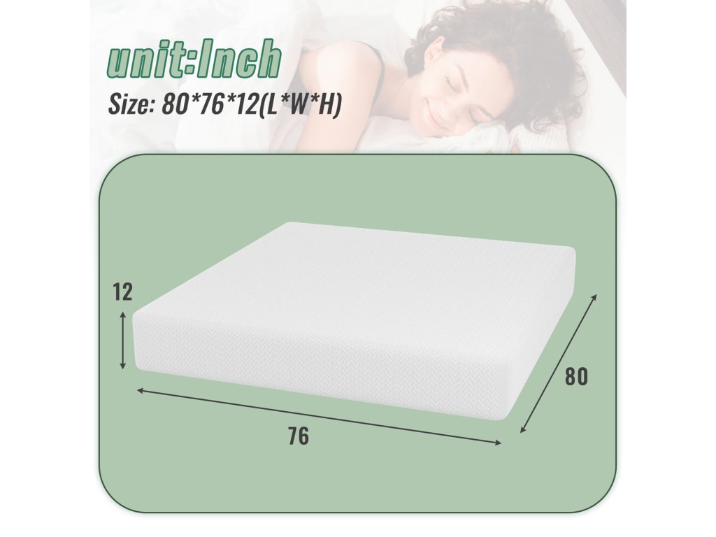12" E.King Memory Foam Wave Comfort (Roll-In-A-Box) - image 7