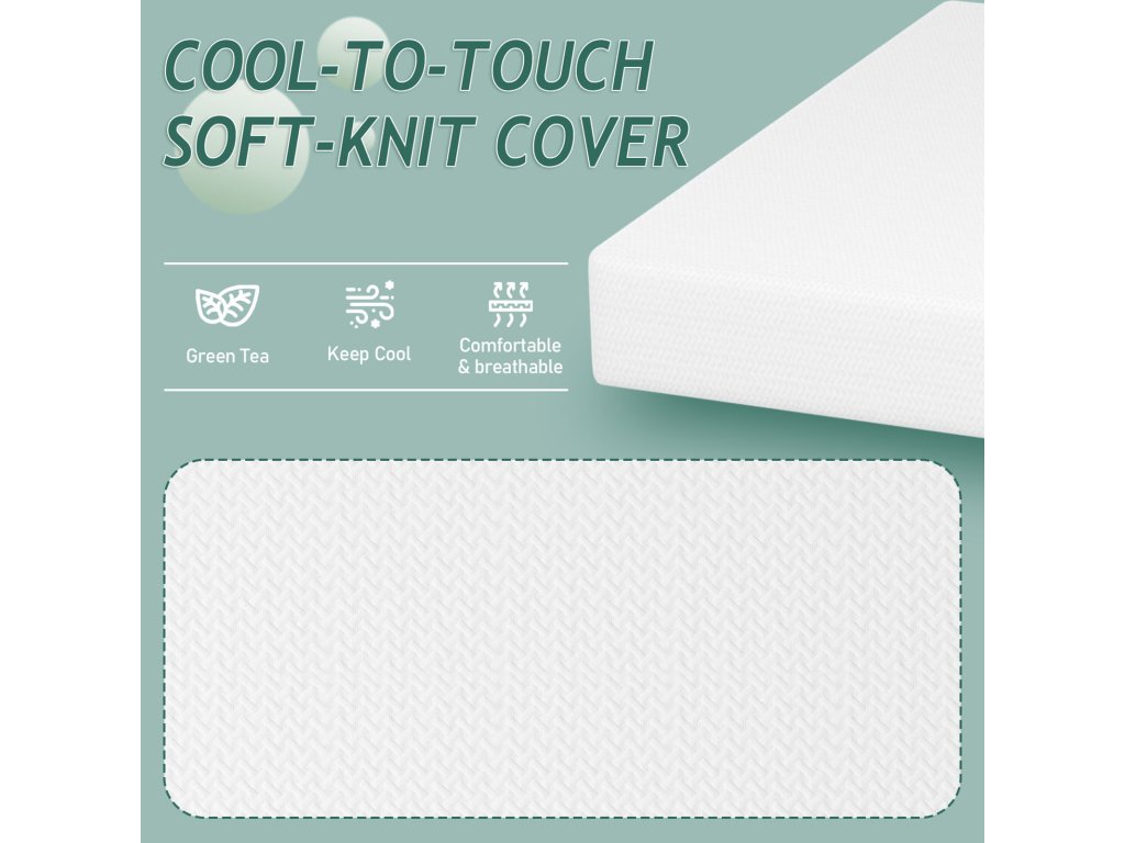 10" Full Green Tea Gel Memory Foam (Roll-In-A-Box) - image 2