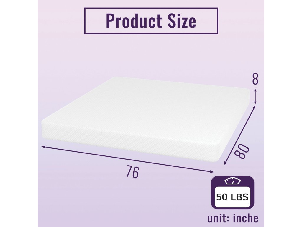 8" E.King Bamboo Charcoal Infused Memory Foam - image 2