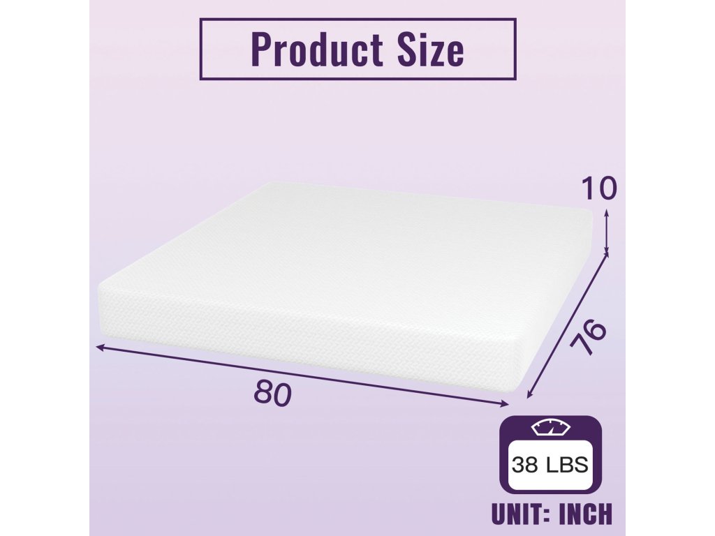 10" E.King Bamboo Charcoal Infused Memory Foam - image 2
