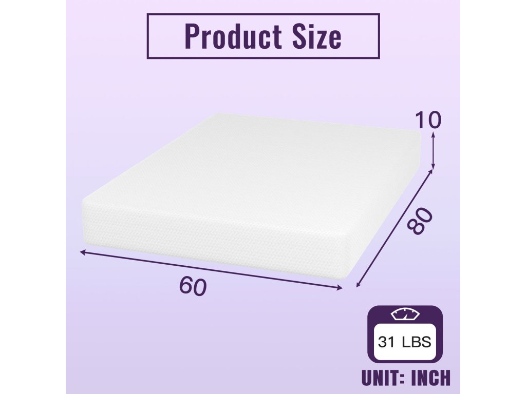 10" Queen Bamboo Charcoal Infused Memory Foam - image 2