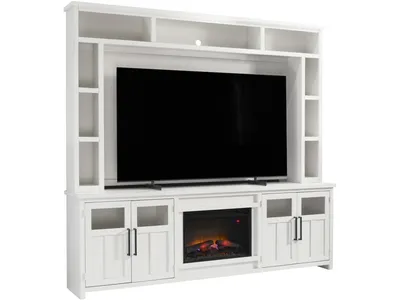 98" Fireplace Console & Hutch